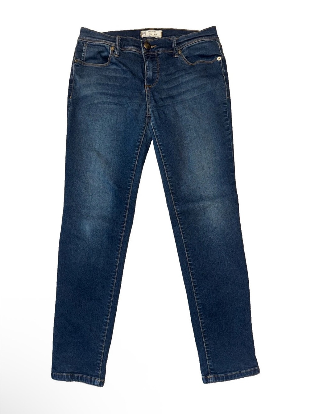 Free People Womens Size 28 Skinny Jeans Medium Wash Stretch Mid Rise Blue Denim